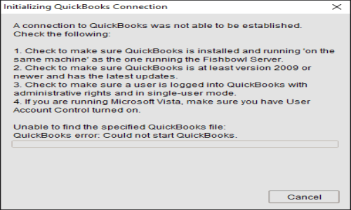 Quickbooks connectivity error